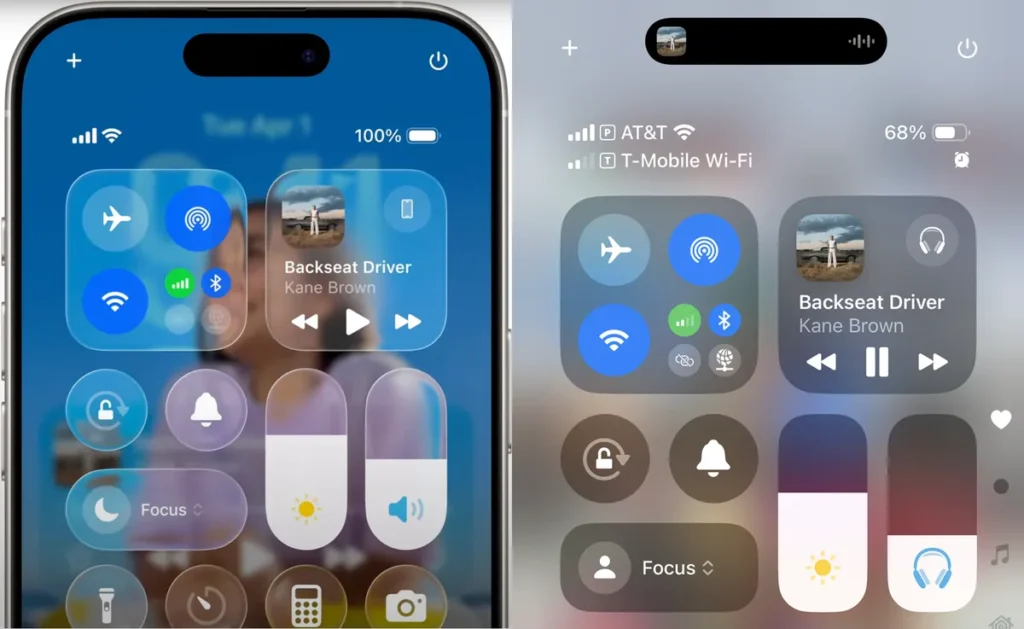 Liquid Glass no iOS 26 transforma visual do iPhone em comparação ao iOS 18